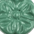 Set of Six Green Embossed Floral Ceramic Drawer Pull Knobs