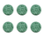 Set of Six Green Embossed Floral Ceramic Drawer Pull Knobs