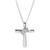 Cross With Cubic Zirconia Sash Silver Plated Necklace