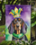 Black and Tan Coonhound King of Mardi Gras Garden Flag