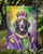 Curly-Coated Retriever King of Mardi Gras Garden Flag