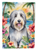 Bearded Collie Luau Garden Flag