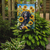 Curly-Coated Retriever in Sunflowers Garden Flag