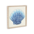 Blue and White Distressed Metal Sea Shell Brown Frame Wall Art