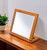 8" Brown Wood Framed Freestanding Makeup Shaving Tabletop Mirror