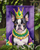 Boston Terrier King of Mardi Gras Garden Flag