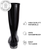 Roxoni Womens Black Rubber Rain Boots 16" Mid Calf Waterproof and Clear Sole