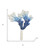 5" Blue And White Cast Iron Coral Wall Hook