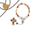 Bracelet Brown Multi Bead With Cross