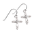 Earrings Fleur-De-Lis Cross SilverPlated