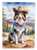 Collie Cowboy Welcome Garden Flag