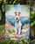 Fox Terrier Spring Path Garden Flag