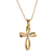 Necklace April Gold Cross Clear Crystal