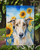 Borzoi in Sunflowers Garden Flag