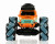 1:18 scale metal body truck with gesture controller and standard remote