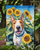 English Bull Terrier in Sunflowers Garden Flag