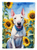 English Bull Terrier in Sunflowers Garden Flag