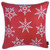 Homeroots Home Decor Set of Four 18 Inch x 18 Inches Red Zippered Polyester Christmas Snowflakes Throw Pillow