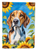 American Foxhound in Sunflowers Garden Flag