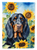 Gordon Setter in Sunflowers Garden Flag