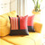 Set Of Two 18" X 18" Red Striped Zippered Handmade Polyester Throw Pillow
