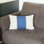 Homeroots Home Decor White And Blue Midsection Lumbar Throw Pillow, 12 x 20 x 1 Inches