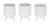 Set of Three White Porcelain 1 Ounce Round Funny Face Pot Planters With Stands