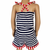 AnnLoren Little Big Girls Anchors Away Nautical Jumpsuit Summer Boutique Clothing