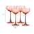 Set of Four Coral Crystal Shallow Bowl Stemmed Coupe