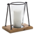 Modern Framed Candle Holder with Wood Base 