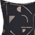 24" Beige and Black Geometric Cotton Blend Throw Pillow With Embroidery