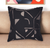 24" Beige and Black Geometric Cotton Blend Throw Pillow With Embroidery