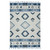 3' X 5' Black Gray And Sky Blue Wool Abstract Geometric Handmade Area Rug With Fringe