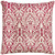 Homeroots Home Decor Red White Distressed Damask Throw Pillow, Red and White, 22 x 22 Inches