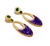 Amethyst Simulated Diamond Drop Earrings , 925 Sterling Silver, Yellow Gold
