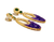 Amethyst Simulated Diamond Drop Earrings , 925 Sterling Silver, Yellow Gold