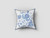 18” Blue White Wildflower Zippered Suede Throw Pillow - 808230191457