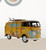 8" Blue and Yellow Metal c1967 Volkswagen Hand Painted Decorative Bus
