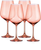 Set of Four Coral Crystal Balloon Bowl Stemmed Red Wine Glass