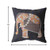 16” Orange Elephant Zippered Suede Throw Pillow