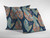 16” Orange Blue Tropical Leaf Zippered Suede Throw Pillow