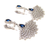 Simulated Diamond & Sapphire Dangle Earrings, 925 Sterling Silver, Platinum