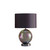 19" Iridescent Glass Globe Table Lamp With Gray Classic Drum Shade