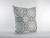 16” Blue Orange Mandala Zippered Suede Throw Pillow