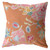 16" Pink Orange Garden Zippered Suede Throw Pillow