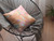 16" Pink Orange Garden Zippered Suede Throw Pillow