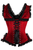 Top Drawer Dark Red Velvet & Lace Steel Boned Corset with Cap Sleeves