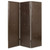 72" Brown Faux Leather Folding Three Panel Screen Room Divider