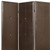 72" Brown Faux Leather Folding Three Panel Screen Room Divider