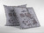 18” Gray White Wildflower Zippered Suede Throw Pillow